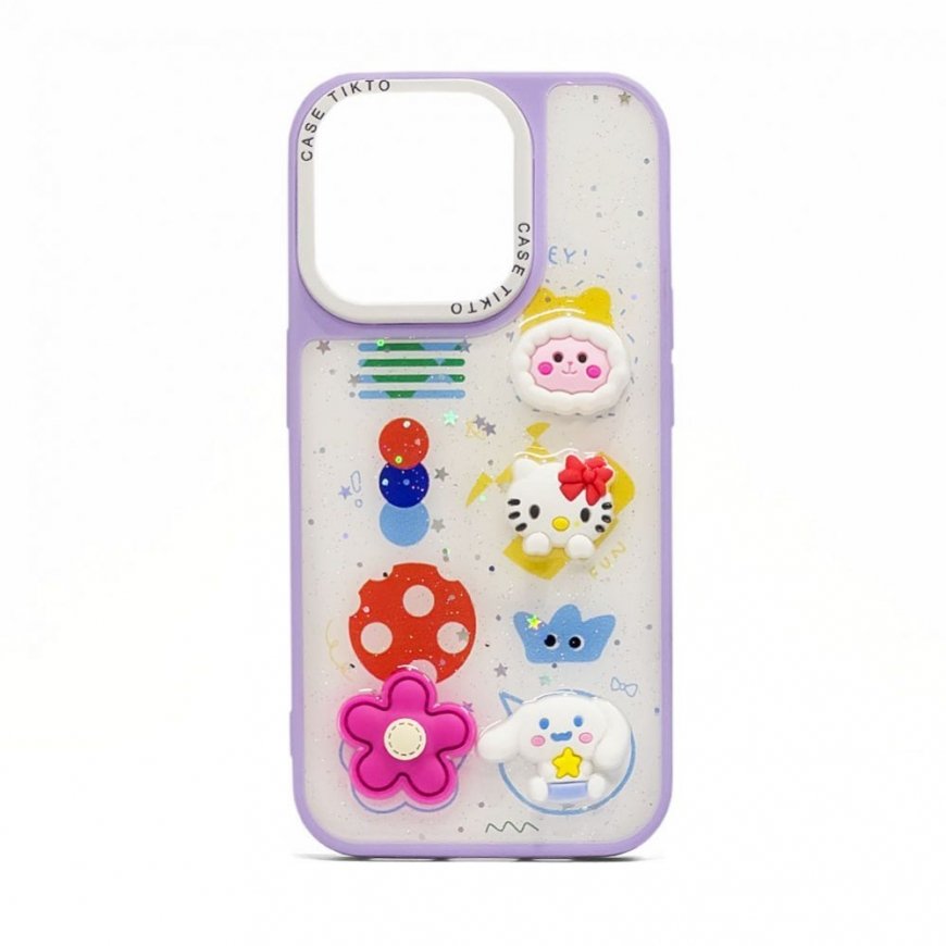 Apple iPhone 15 Pro EPOXY KARTOONAS DANGTELIS Violetinė