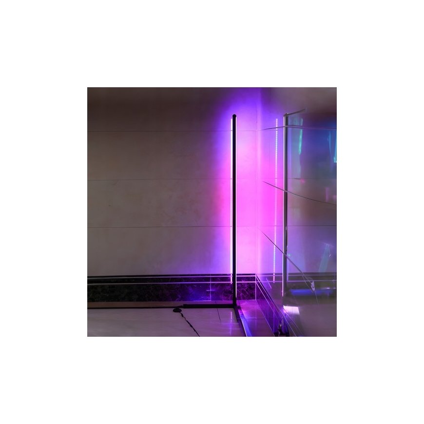 Retoo stūra grīdas lampa ar pulti
