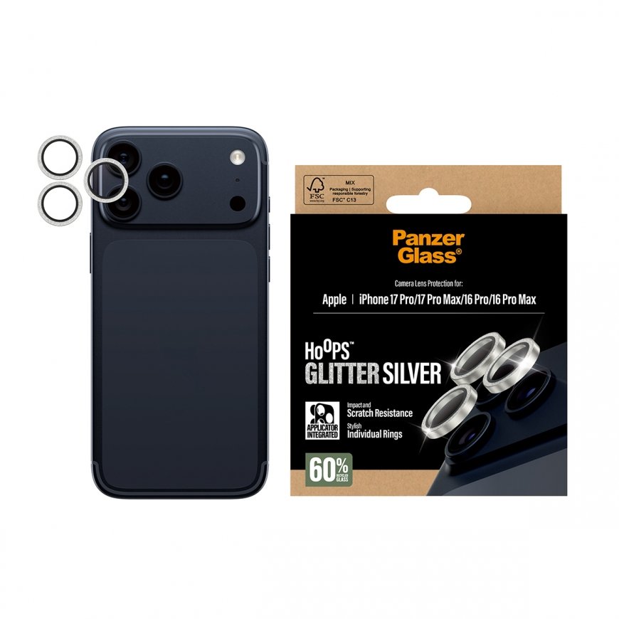 PanzerGlass ® Hoops® Glitter Silver Camera Lens Protector iPhone 17 Pro | iPhone 17 Pro Max | iPhone – 2