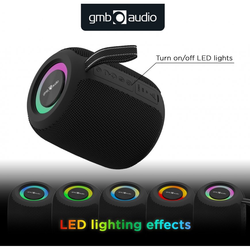Gembird GMB Audio SPK-BT-LED-05-BK portable/party speaker Mono portable speaker Black 8 W – 5