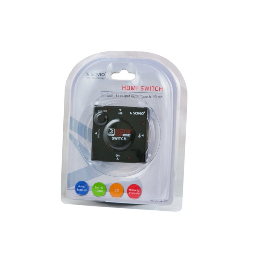 Savio CL-26 video signālu komutators HDMI – 2