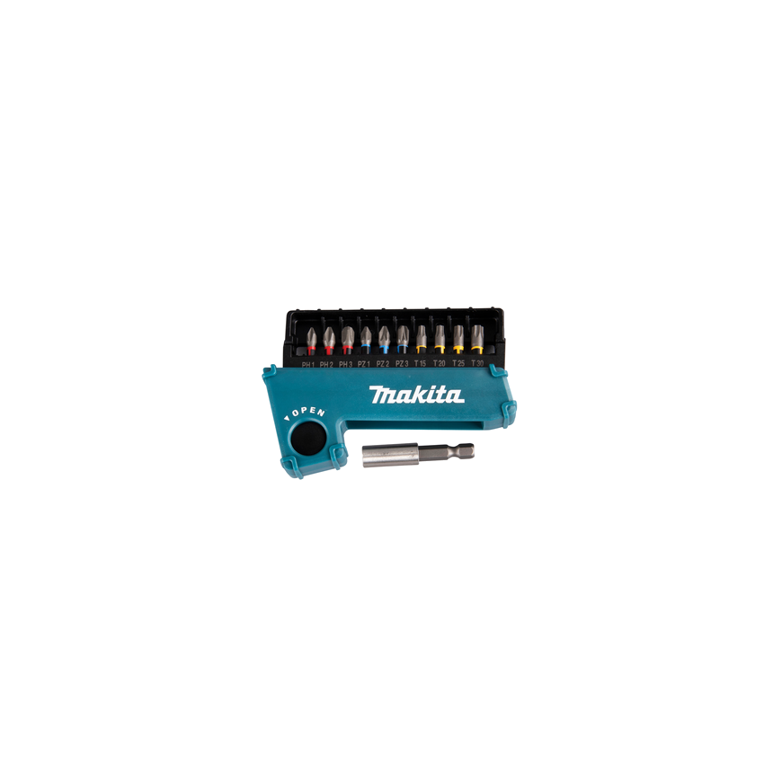 Makita E-03567-10 Impact Premier 11vnt. Torsion sukimo antgalių komplektas (10 vnt. Dėžutėje) (PH1, PH2, PH3, PZ1, PZ2, PZ3, T15 – 2