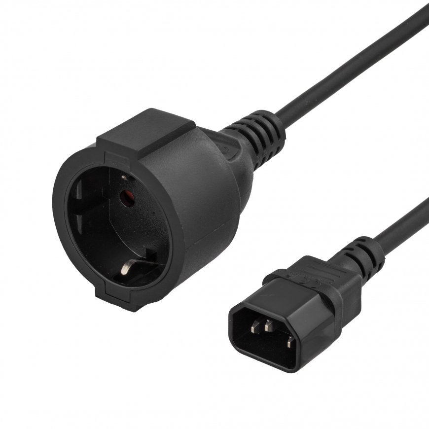Deltaco DEL-109P-100 elektrības kabelis Melns 1