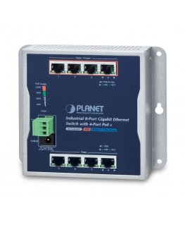 PLANET WGS-804HP network switch Unmanaged L2 Gigabit Ethernet (10/100/1000) Power over Ethernet (PoE) Black