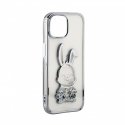 Apple iPhone 15 Pro Silikoni Kuori Printti Toive Jänis Hopea