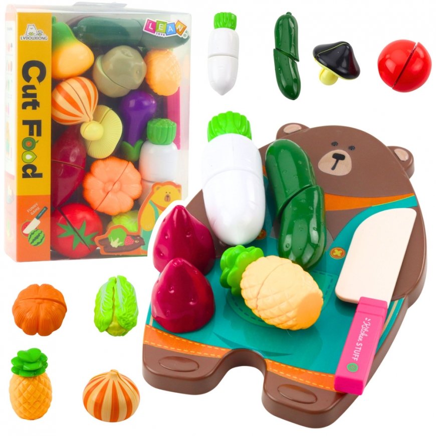 Lean Toys Kids' vegetable cutting set with cutting board and knife – 2