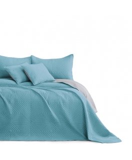 Reversible bedspread AmeliaHome SOFTA 220 x 240 cm, color: light blue/gray