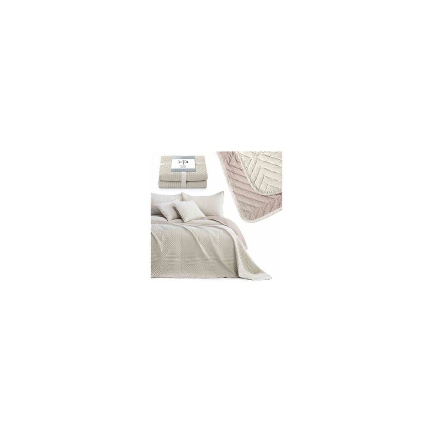 Reversible bedspread AmeliaHome SOFTA 220 x 240 cm, color: light blue/gray – 2