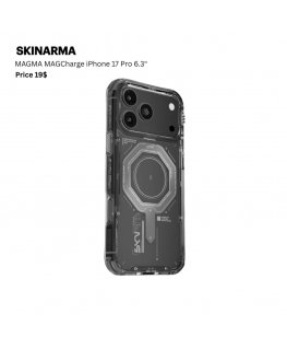 Skinarma Magma dėklas iPhone 17 Pro magnetiniam krovimui grafito spalvos