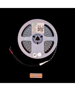 LED lente V-TAC SMD2835 630LED 24V IP20 5mb 8W/m VT-2835 126-IP20 4000K 1100lm