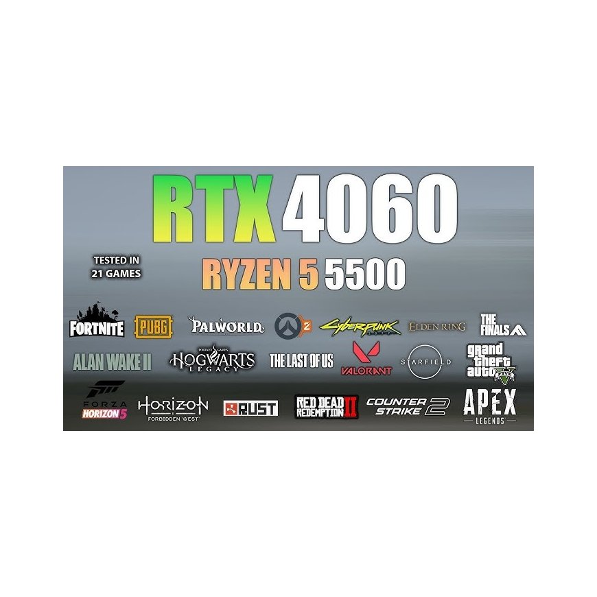 MDATA GAMING Ryzen 5 5500 32GB 512GB SSD RTX 4060 8GB NoOs