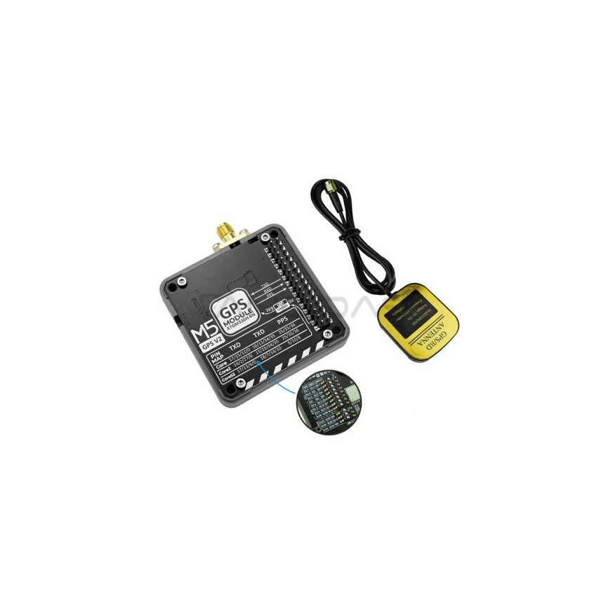 GPS v2.0 modulis koos SMA antenniga - AT6668 - mõeldud M5Core arendusmodulitele - M5Stack M003-V2 – 2