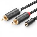 UGREEN AV102 2x RCA cable (Cinch) jack 3.5 mm 5m (black)