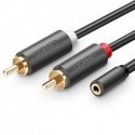 UGREEN AV102 2x RCA cable (Cinch) jack 3.5 mm 5m (black)