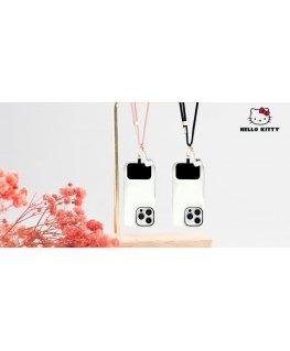 Universaali naru puhelimelle Hello Kitty -patch & Kitty Head Charm vaaleanpunaisena