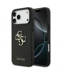 Guess Grained Big 4G & Classic Logo Case for iPhone 17 Pro Max black