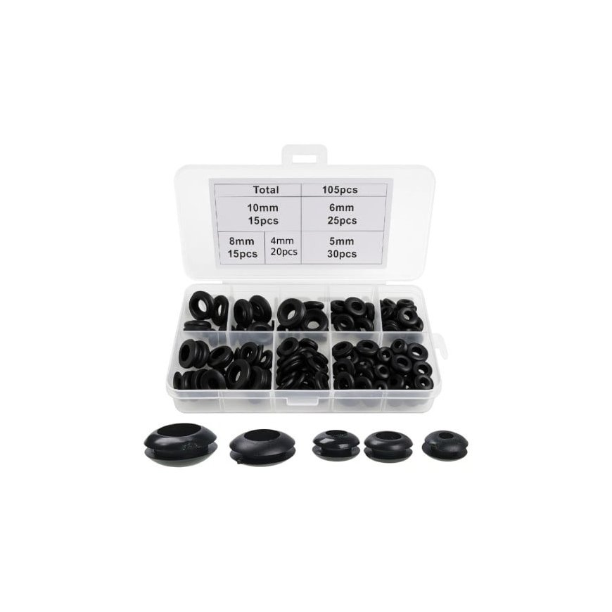 Oem Guminis kamštik - 20 mm augusele - must