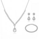 Trolley Women's Jewelry Set with Blue Zircon Drops (necklace, bracelet, earrings) Trolley Women's Jewelry Set with Blue Zircon Drops (necklace, bracelet, earrings)