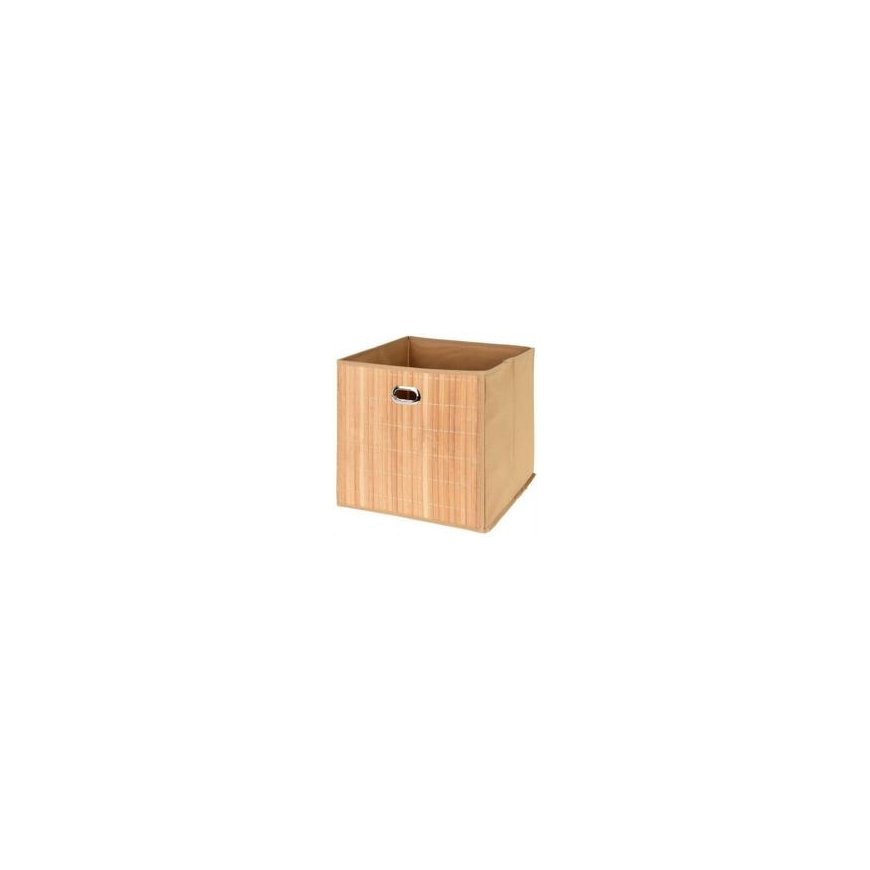 Storage Solutions Box with bamboo front and handle, 31 x 31 x 30.5 cm