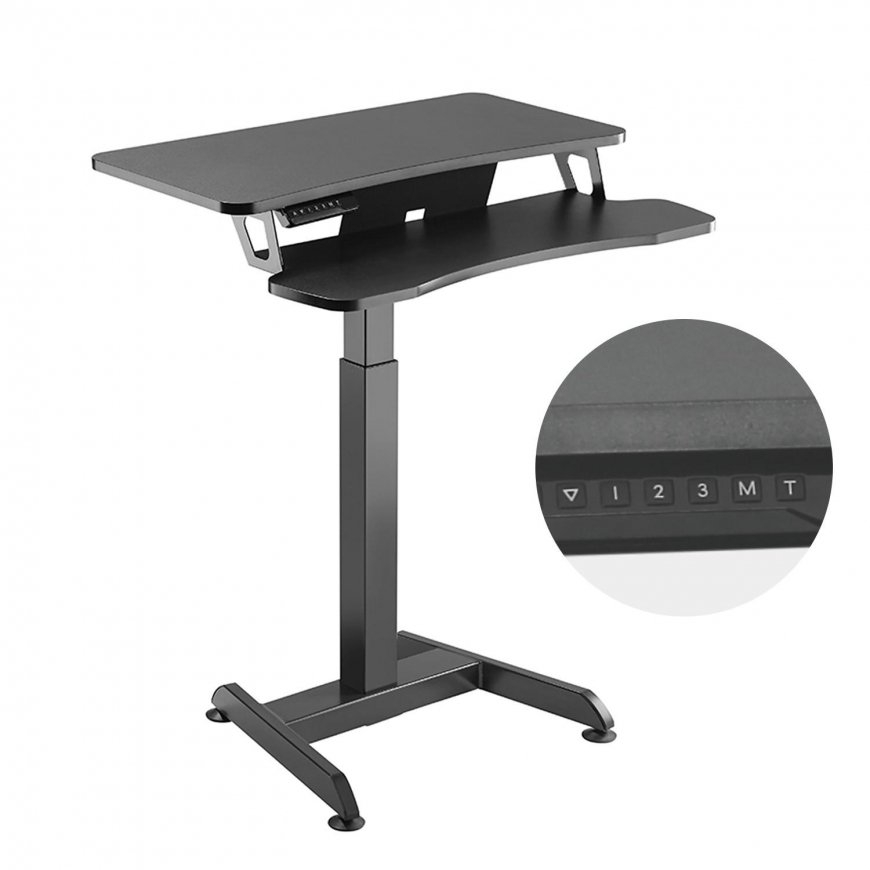 Folding desk table Maclean, black, mobile, 100x50cm, max. 50kg MC-1250 B