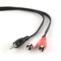 Gembird 2.5m, 3.5mm/2xRCA, M/M audio kabelis 2,5 m Melns, Sarkans, Balts Gembird 2.5m, 3.5mm/2xRCA, M/M audio kabelis 2,5 m Melns, Sarkans, Balts