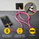 Intenso Handykette als Lade- + Datenkabel USB-C bis 1,65m neon pink USB-kaabel USB C Roosa Intenso Handykette als Lade- + Datenkabel USB-C bis 1,65m neon pink USB-kaabel USB C Roosa