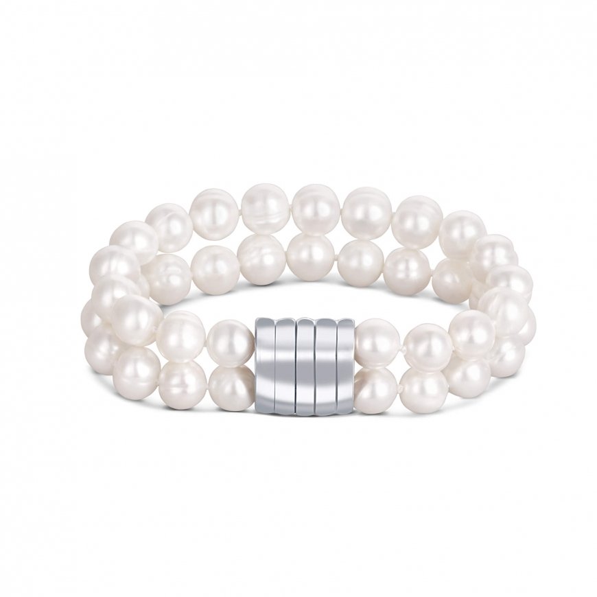 Jwl Luxury Pearls Double/two-row genuine white pearl bracelet JL0598