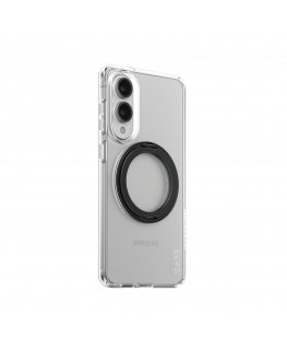 PanzerGlass CARE by ® Feature Case Transparent w. Black Kickstand & Qi Compatible Samsung S25 Edge mobile phone case