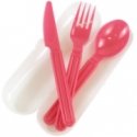 Cutlery set in a transparent box Foody assorted, transparent|blu Cutlery set in a transparent box Foody assorted, transparent|blu