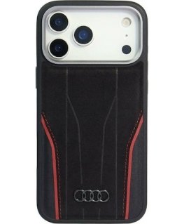 Audi R8 ehtne nahk MagSafe iPhone 17 Pro jaoks must-punane