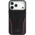 Audi R8 Aito Nahka MagSafe -kuori iPhone 17 Pro musta-punainen