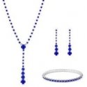 Shiny women's jewelry set with crystals (necklace, bracelet, earrings) Shiny women's jewelry set with crystals (necklace, bracelet, earrings)