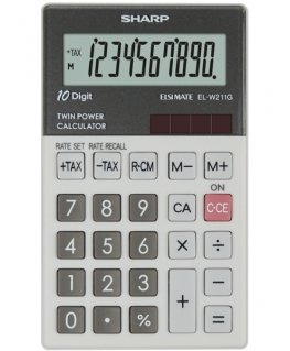 Sharp EL-W211G laskin Tasku Talouslaskin Harmaa