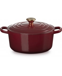 Le Creuset „Signature“ cepšanas panna, apaļa, 24 cm, sarkana