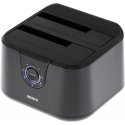 Deltaco MAP-GD35U3 HDD/SSD dokstacija USB 3.2 Gen 1 (3.1 Gen 1) Type-A Melns Deltaco MAP-GD35U3 HDD/SSD dokstacija USB 3.2 Gen 1 (3.1 Gen 1) Type-A Melns