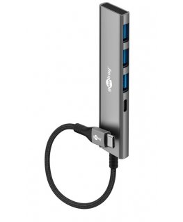 Goobay 76562 Slim 4-port USB-hub, USB-C USB-C™/USB-A, 5