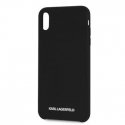 Apple iPhone XR Silver Logo Silicone Case Black
