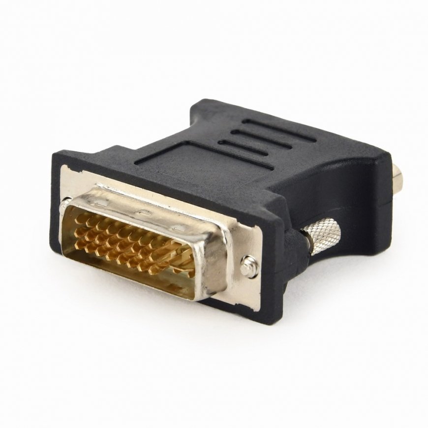 Gembird A-DVI-VGA-BK kaapelin sukupuolenvaihtaja DVI-A VGA 15-pin musta, Metallinen