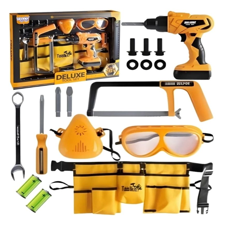 WOOPIE Small DIY Tool Set Goggles Screwdriver Tool Belt 16pcs.