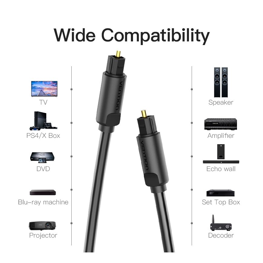 Vention BAEBJ audiokaapeli 5 m Toslink musta – 5