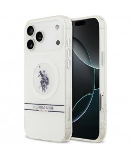 Чехол MagSafe для iPhone 17 Pro Max с логотипом Us Polo Assn US Polo DH и полоской на дне