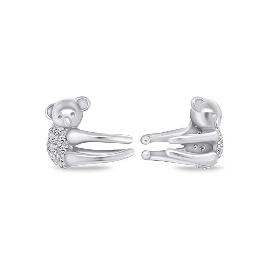 Brilio Silver Brilio Sidabrinis Shiny silver earrings with zircons Koala EA806W