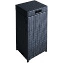 Home4You Trash Bin WICKER 36x36xH80cm, black Home4You Trash Bin WICKER 36x36xH80cm, black