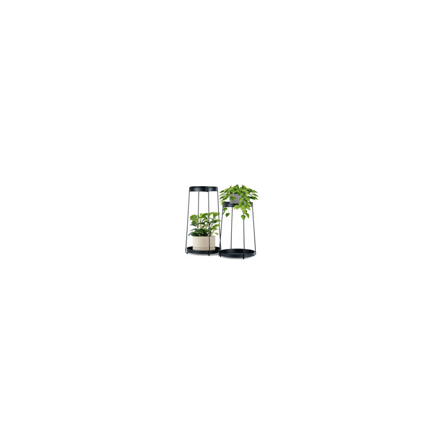 Home4You Trash Bin WICKER 36x36xH80cm, black – 2