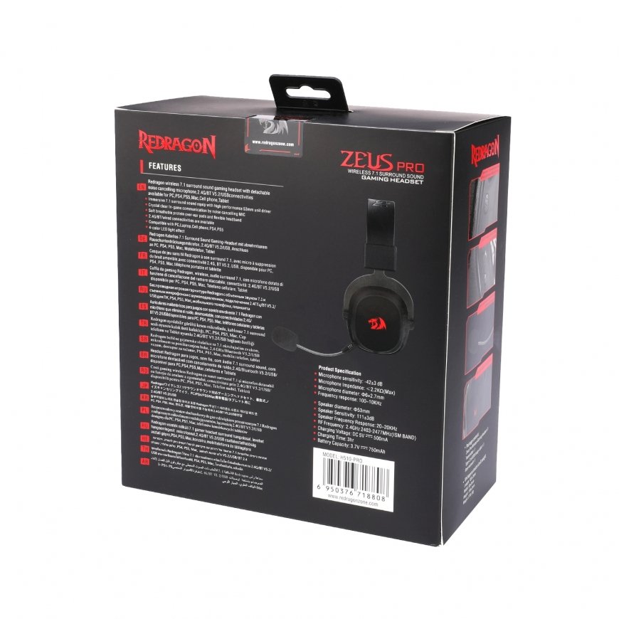 REDRAGON H510 Zeus Pro RGB Bluetooth Melns – 5