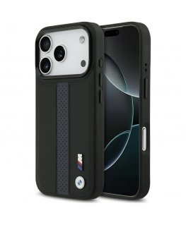 BMW M perforatsiooniga triibulogo MagSafe ümbris iPhone 17 Pro jaoks sinine