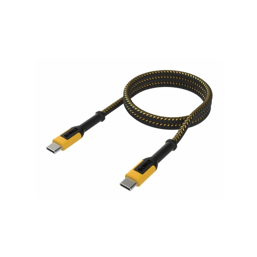 Dewalt USB C -kaapeli USB C:hen Kevlar-teknologialla, jopa 100 W, 1,2 m – 2