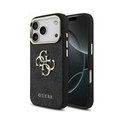 Чехол Guess из PU-кожи с металлическим логотипом 4G, золотая рамка, предназначен для Apple iPhone 17 Pro черного цвета Чехол Guess из PU-кожи с металлическим логотипом 4G, золотая рамка, предназначен для Apple iPhone 17 Pro черного цвета