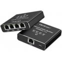 Qoltec Ethernet Splitter Mini SWITCH 1x4 RJ45 | 1000Mb/s | USB-C | Aluminum Qoltec Ethernet Splitter Mini SWITCH 1x4 RJ45 | 1000Mb/s | USB-C | Aluminum