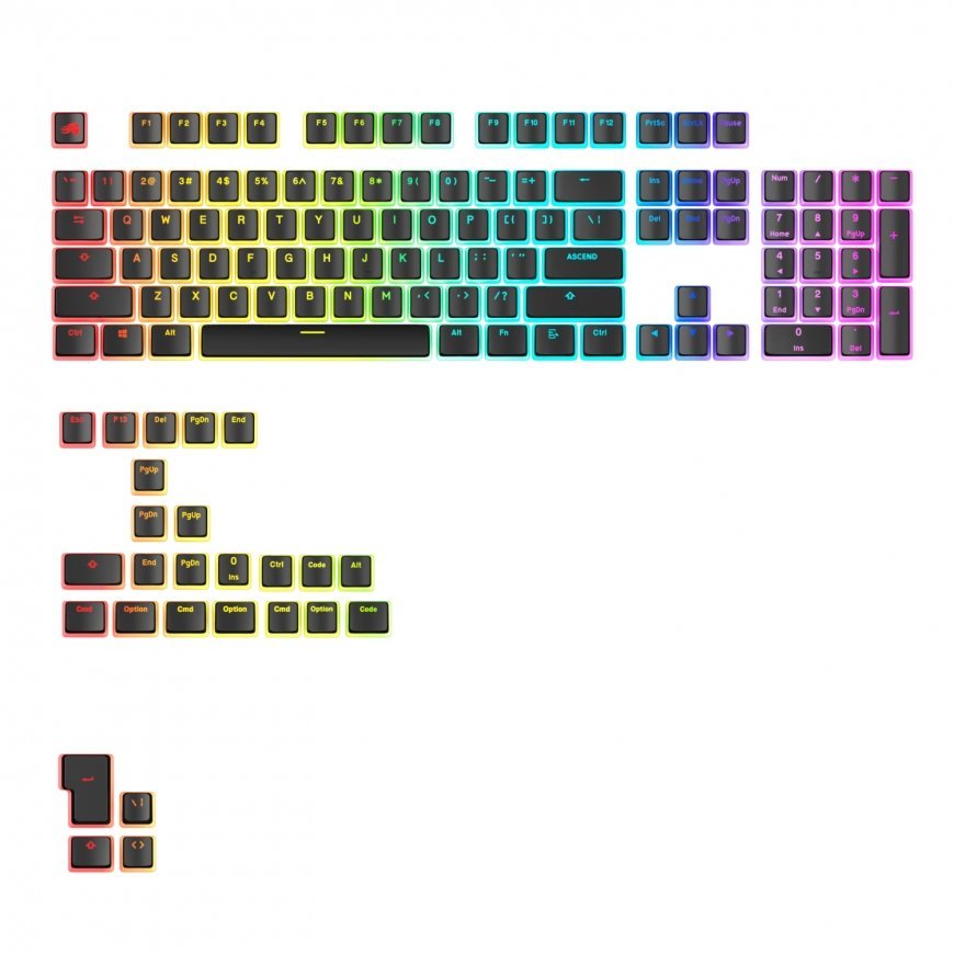Glorious Gaming Glorious Gaming GLO-KB-ACC-KC-GPBT-AURA-BLK-US tastatūras